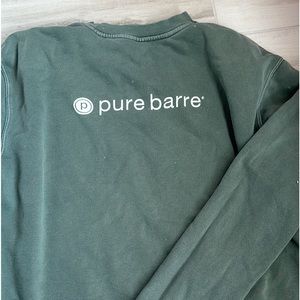 Pure barre green crew neck sweater